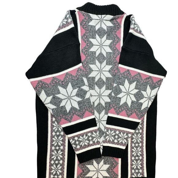 NAN DORSEY Vintage Snowflake Star Design Long Sweater Size Large - Picture 10 of 13